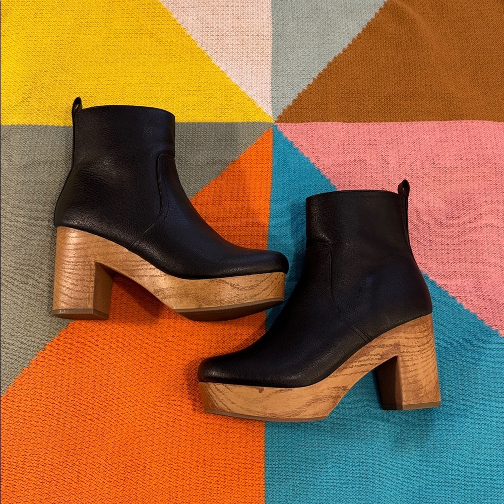Universal Thread Black Platform Ankle Clog Boots … - image 11